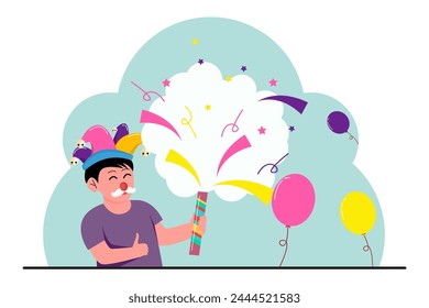 April Fools Flat Illustration Design