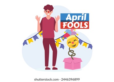 April Fools Flat Illustration Design