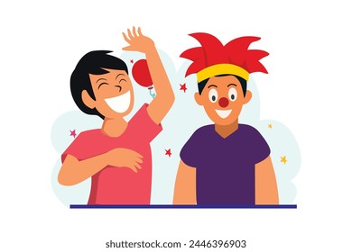 April Fools Flat Illustration Design