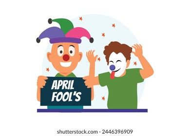 April Fools Flat Illustration Design