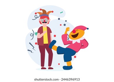 April Fools Flat Illustration Design