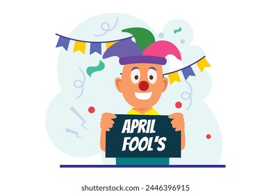 April Fools Flat Illustration Design