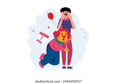 April Fools Flat Illustration Design