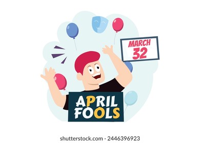 April Fools Flat Illustration Design