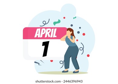 April Fools Flat Illustration Design