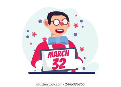 April Fools Flat Illustration Design