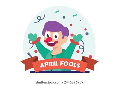 April Fools Flat Illustration Design