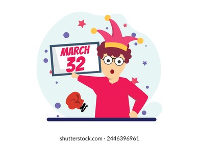 April Fools Flat Illustration Design