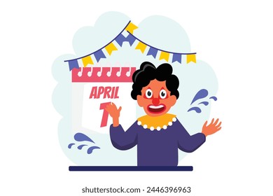 April Fools Flat Illustration Design