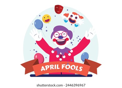 April Fools Flat Illustration Design