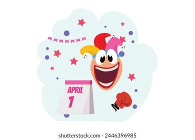 April Fools Flat Illustration Design