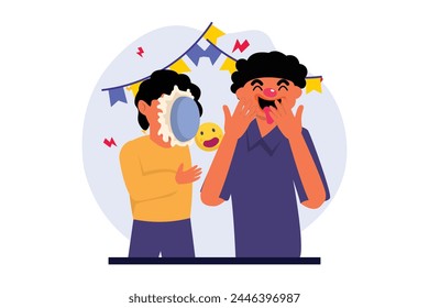 April Fools Flat Illustration Design