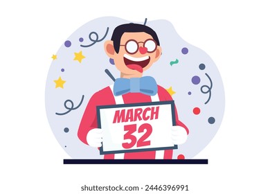 April Fools Flat Illustration Design