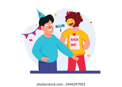 April Fools Flat Illustration Design