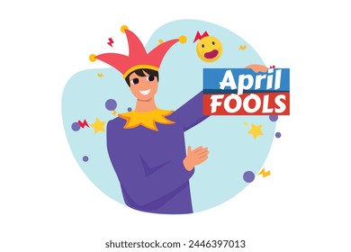 April Fools Flat Illustration Design