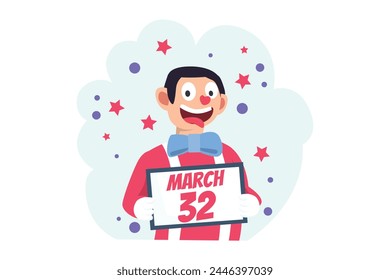 April Fools Flat Illustration Design