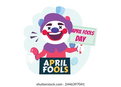 April Fools Flat Illustration Design