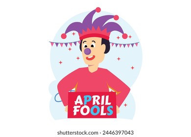 April Fools Flat Illustration Design