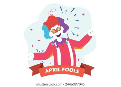 April Fools Flat Illustration Design