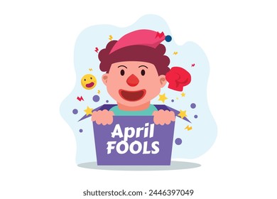 April Fools Flat Illustration Design