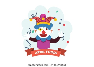 April Fools Flat Illustration Design