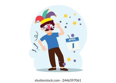 April Fools Flat Illustration Design