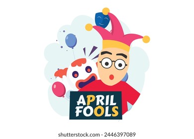 April Fools Flat Illustration Design