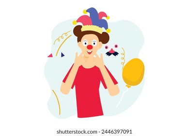 April Fools Flat Illustration Design