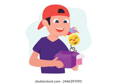 April Fools Flat Illustration Design