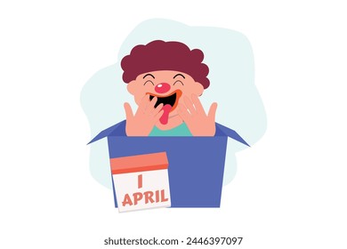 April Fools Flat Illustration Design