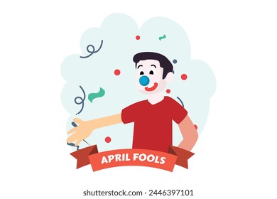 April Fools Flat Illustration Design