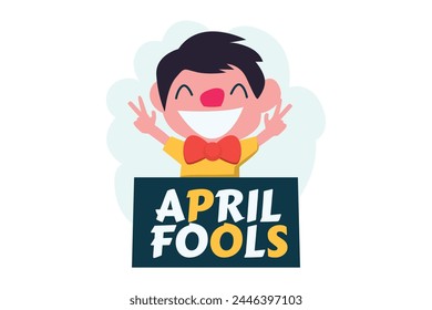 April Fools Flat Illustration Design