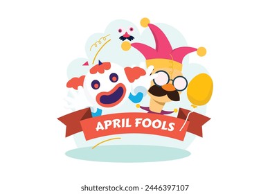 April Fools Flat Illustration Design