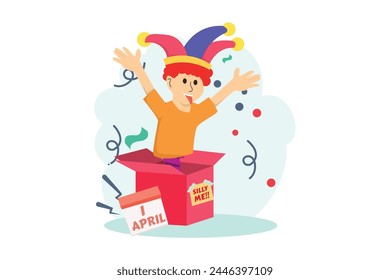 April Fools Flat Illustration Design