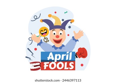 April Fools Flat Illustration Design