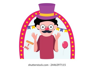 April Fools Flat Illustration Design