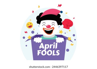 April Fools Flat Illustration Design