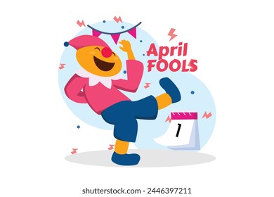 April Fools Flat Illustration Design