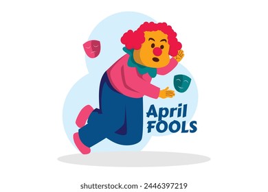 April Fools Flat Illustration Design