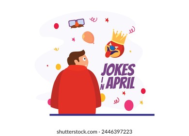 April Fools Flat Illustration Design