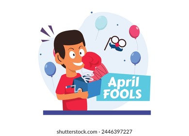 April Fools Flat Illustration Design