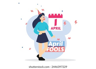 April Fools Flat Illustration Design