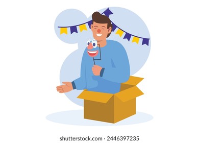 April Fools Flat Illustration Design