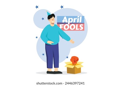 April Fools Flat Illustration Design