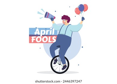 April Fools Flat Illustration Design