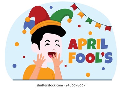 April Fools Flat Illustration Design