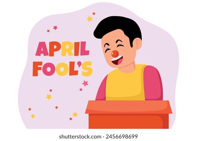 April Fools Flat Illustration Design