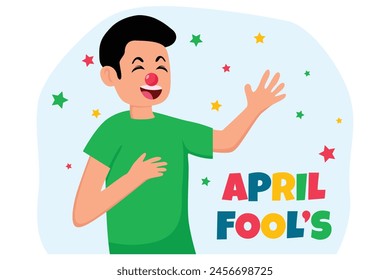 April Fools Flat Illustration Design