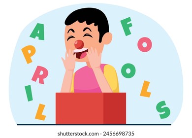 April Fools Flat Illustration Design