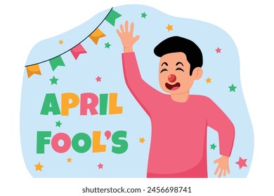 April Fools Flat Illustration Design